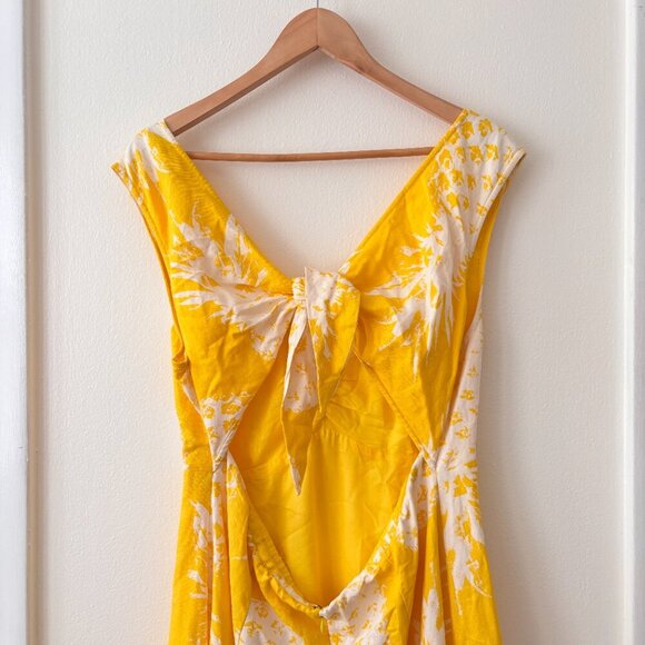Anthropologie Maeve Pineapple Print Linen Blend Midi Dress - Picture 7 of 8